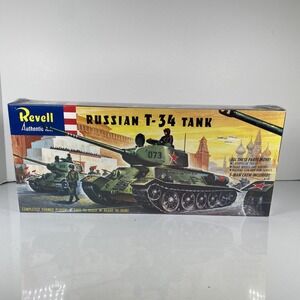 REVELL RUSSIAN T-34 TANK H-538:129 Military Sealed Plastic Model Kit Garage Toy